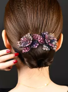 1pc Rhinestone Flower Hair Clip (Random Rhinestone Color) - Multicolor - View 1
