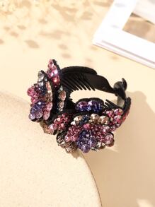 1pc Rhinestone Flower Hair Clip (Random Rhinestone Color) - Multicolor - View 2