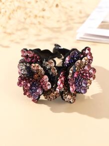 1pc Rhinestone Flower Hair Clip (Random Rhinestone Color) - Multicolor - View 5