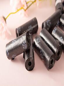 2rolls Paw Print Pet Poopbag - Black - View 2