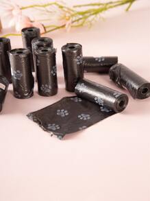 2rolls Paw Print Pet Poopbag - Black - View 3