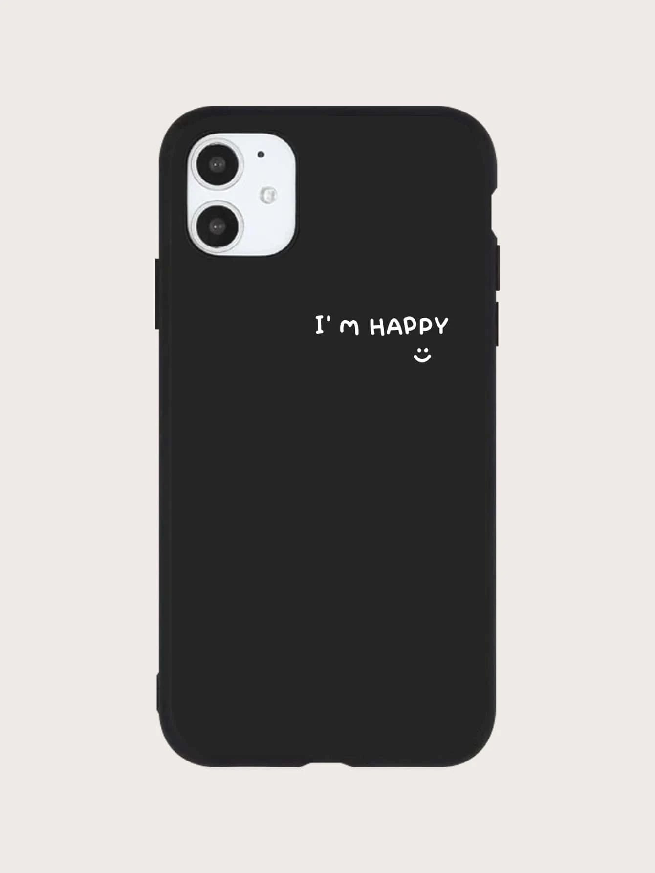 Slogan Graphic Phone Case - Black and White - View 1