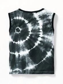 Tanks Bé Trai Cà vạt nhuộm Giải trí - Đen và trắng - Xem 2