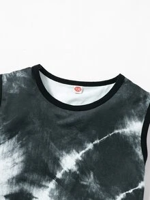 Tanks Bé Trai Cà vạt nhuộm Giải trí - Đen và trắng - Xem 6