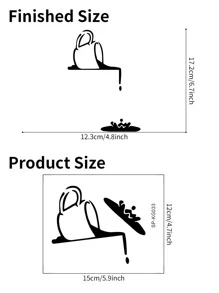 Coffee Pattern Switch Wall Sticker, Stickers, Wall Decal, Vinyl Decal For Home Decorations, Spring Decoration Items Refresh Your Home, Rama Decoration Stickers Gifts Birthday Graduation - Black - View 3
