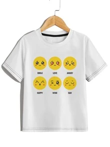 Boys Expression & Letter Graphic Tee - White - View 1