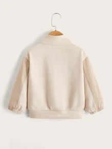 SHEIN 小女童落肩袖翻蓋口袋夾克 - 杏色 - 查看 2