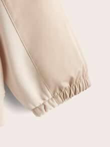 SHEIN 小女童落肩袖翻蓋口袋夾克 - 杏色 - 查看 4