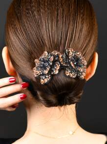 1个镶钻花朵发爪夹（水钻颜色随机），女士度假装扮，发饰 - 彩色 - 查看 1