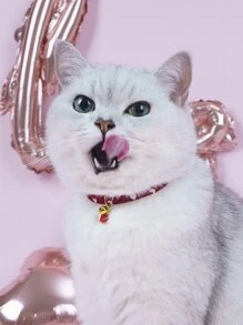 愛心圖案寵物項圈 - 彩色 - 查看 2