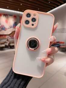 邊框拼接指環扣手機殼 - 藕粉色 - 查看 1