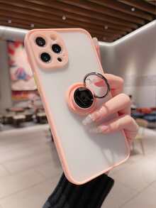 邊框拼接指環扣手機殼 - 藕粉色 - 查看 2