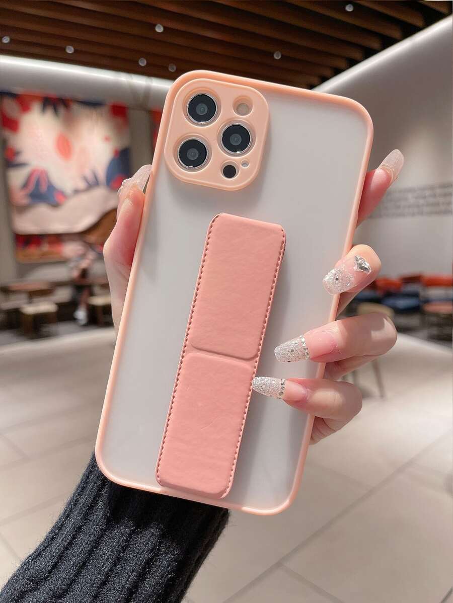 帶腕帶支架素色手機殼 - 珊瑚橙 - 查看 1