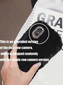 Rhinestone Decor Fluffy Case Compatible With IPhone Compatible With IPhone 11,IPhone 13,IPhone 14 Pro Max