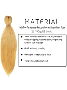 Trước Kéo Dài Bện Tóc 26 Inch Chuyên Nghiệp Mềm Yaki Bện Tóc Xoắn Bím Tóc Cài Đặt Nước Nóng Tổng Hợp Móc Tóc - Rượu sâm banh - Xem 3