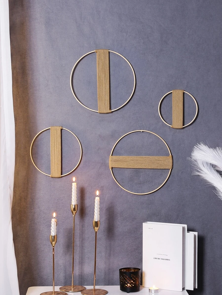 4入組圓環掛飾 - 棕色 - 查看 1