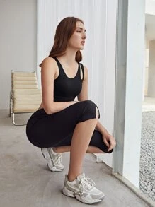 MOTF PREMIUM SEAM M-SLIT CAPRIS LEGGINGS - Black - View 3