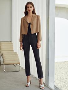 MOTF PREMIUM Mono ajustado con puntada en contraste - Negro - Ver 3