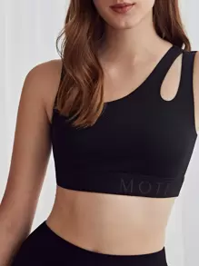 SHEIN Cut-Out No Show Sports Bra - Black - View 5