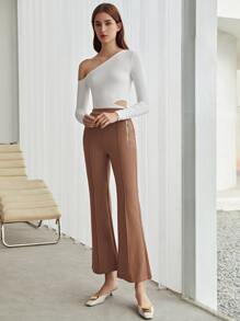 MOTF PREMIUM 醋酸纖維不對稱領T恤 - 白色 - 查看 3