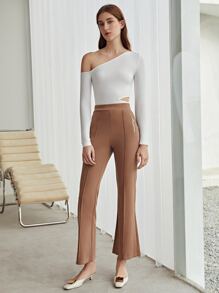 MOTF PREMIUM 醋酸纖維不對稱領T恤 - 白色 - 查看 7