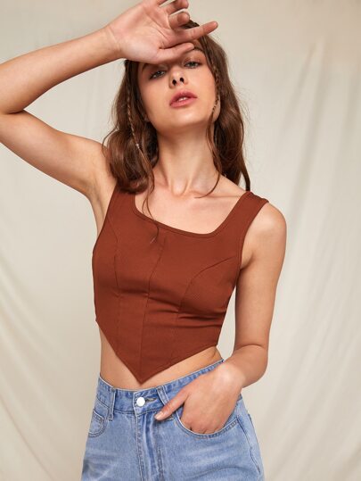 Top sans manches à lacets