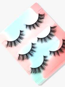 Manga Mi, 3 cặp Lông Mi Giả Cực Dài - màu đen - Xem 2