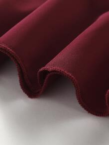 Toddler Girls Ruffle Trim Asymmetric Neck Peplum Blouse - Burgundy - View 3