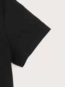 SHEIN Young Boy 2pcs Half Button Placket Tee - Multicolor - View 3