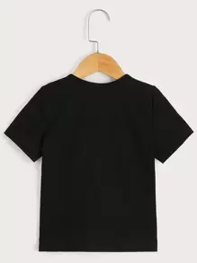 SHEIN Young Boy 2pcs Half Button Placket Tee - Multicolor - View 6