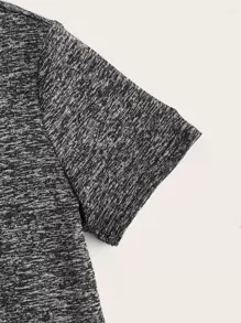 SHEIN Young Boy 2pcs Half Button Placket Tee - Multicolor - View 7