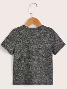 SHEIN Young Boy 2pcs Half Button Placket Tee - Multicolor - View 8