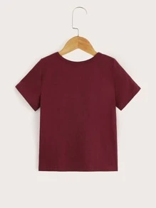 SHEIN Toddler Boys Dinosaur Print Round Neck Tee