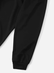 SHEIN Leap Crew Chàng trai trẻ Đồ họa Khẩu hiệu Bộ áo Tee & quần nỉ - Nhiều màu - Xem 3