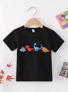 Toddler Boys Dinosaur Print Tee - Black - View 1