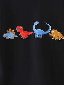 Toddler Boys Dinosaur Print Tee - Black - View 3