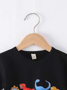 Toddler Boys Dinosaur Print Tee - Black - View 4