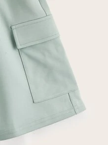 SHEIN 男孩彈性腰帶翻蓋口袋短褲