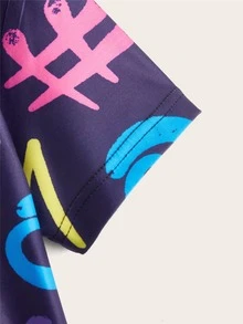 Boys Heart & Star Print Tee - Purple - View 4