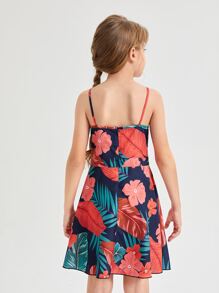 Girls 1pc Tropical Print Cami Dress - Multicolor - View 2