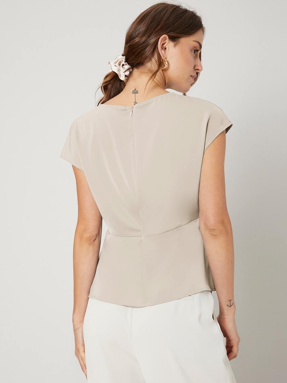 GATHERED PEPLUM TOP