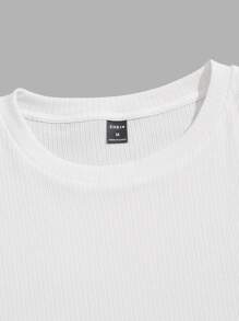 Manfinity Tops Nam màu trơn Giải trí - trắng - Xem 3