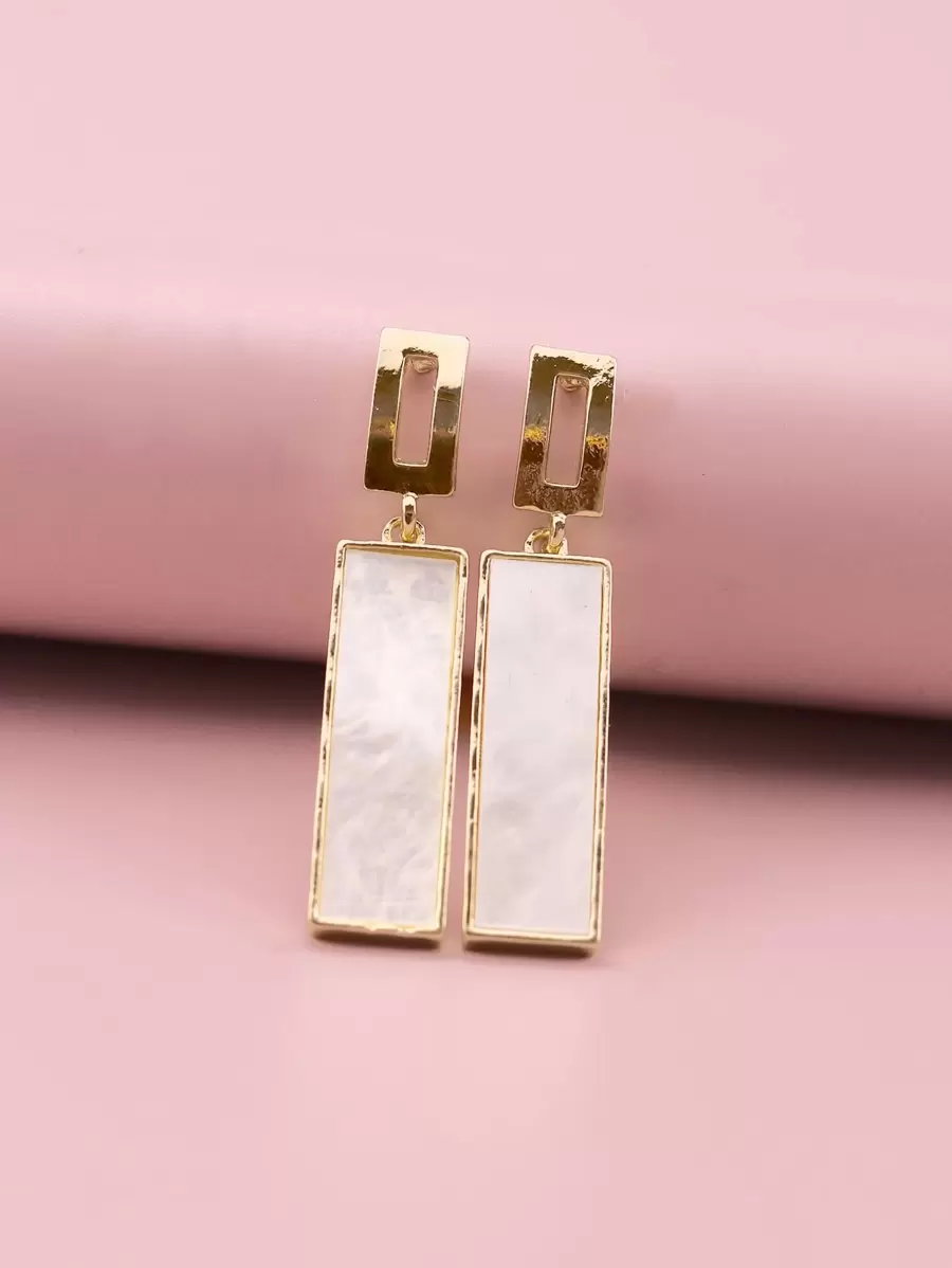 Minimalist Geometric Drop Earrings - Multicolor - View 1