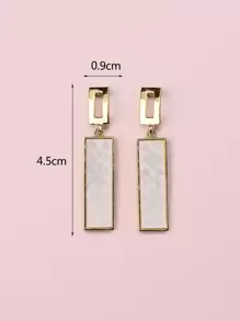 Minimalist Geometric Drop Earrings - Multicolor - View 4