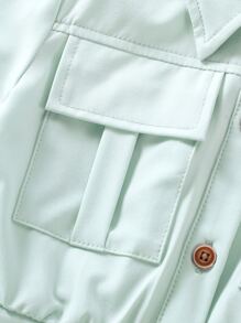 小女童翻蓋口袋襯衫和褲子