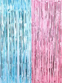 2pcs Party Decorative Tassel Curtain, Metallic Aluminum Rain Curtain For Party Decor, Back To School Valentine Day - Multicolor - View 2