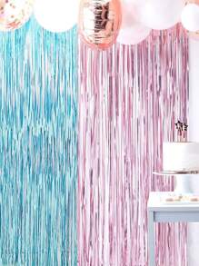 2pcs Party Decorative Tassel Curtain, Metallic Aluminum Rain Curtain For Party Decor, Back To School Valentine Day - Multicolor - View 3