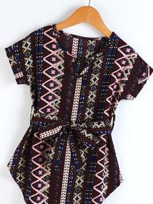 Đầm bé gái Thắt lưng Hình học Giải trí - Nhiều màu - Xem 4