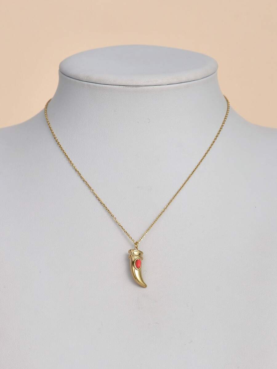 Collar con accesorio cuerno - Amarillo Oro - Ver 1