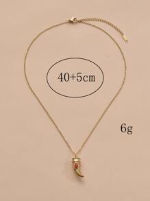 Collar con accesorio cuerno - Amarillo Oro - Ver 3